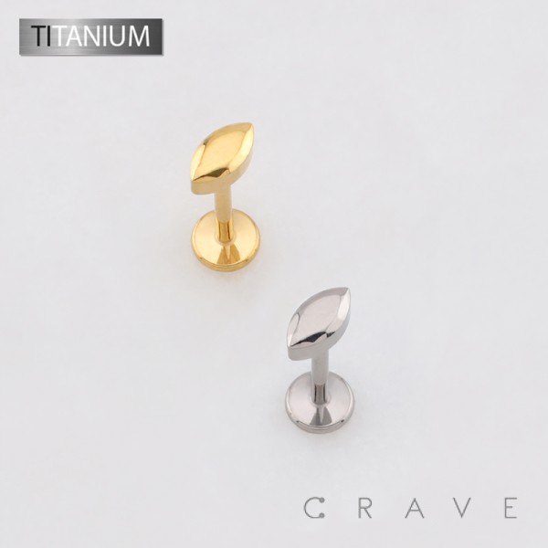 3D MARQUISE TEARDROP TOP THREADLESS PUSH IN ASTM F136 IMPLANT GRADE TITANIUM LABRET SET